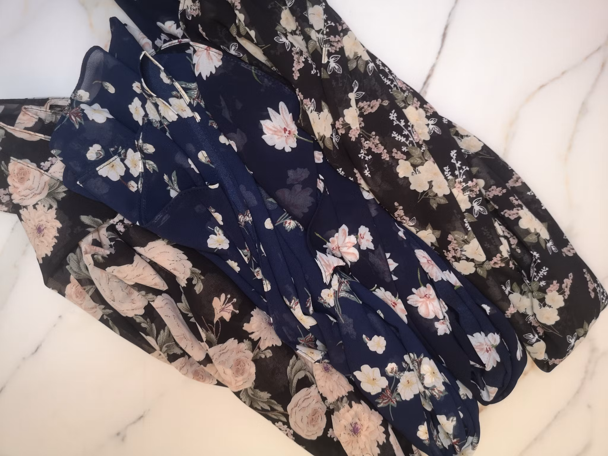 Mjuk Blommig Chiffonhijab för alla säsonger