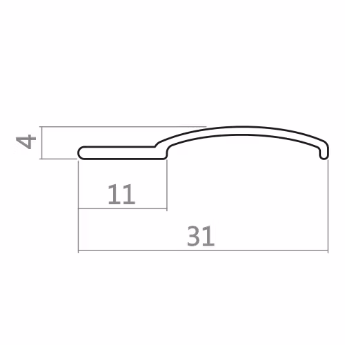 1 st / Sido-skena ALUMINIUM-Vit Platt 31 mm med tejp (140-170 cm)
