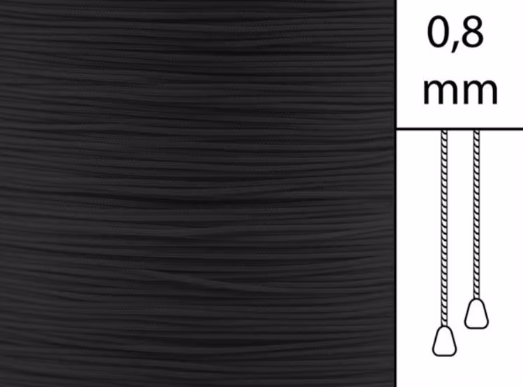 1 m / Persiennlina 0,8 mm A03 Black (Lagervara)
