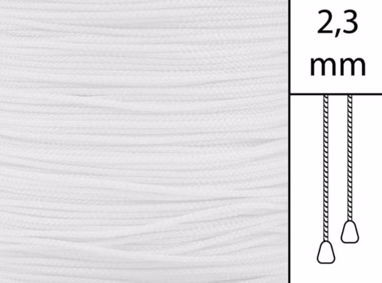 1 m / Persiennlina 2,3 mm W04 White (Lagervara)