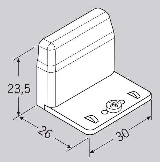 Vinkelbeslag till PLissegardin Cosiflor typ: VS1-VS2 (A21L+L)
