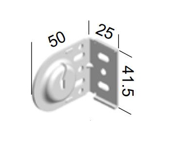 Monteringsbeslag (skåra) Galvat fjädermekanism 25 mm (14F)