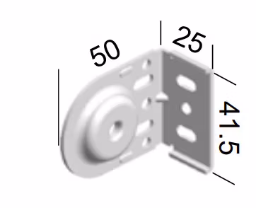 Monteringsbeslag (hål) Galvat fjädermekanism 25 mm (14F)