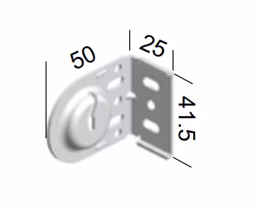 Monteringsbeslag (skåra) VIT fjädermekanism 25 mm (A27JK)
