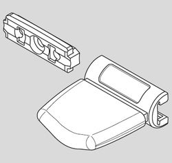Handtag+ Fäste Vit Plissegardin Cosiflor typ: VS1-VS2 (A20M)