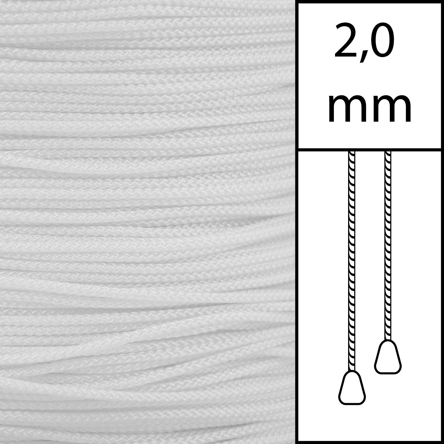 Lina 2,0 mm VIT för Persienner (Lager vara)
