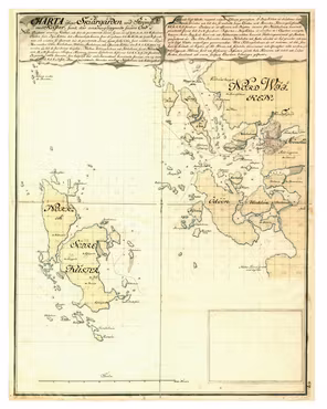 Historisk karta över Kosterfjorden, år 1717