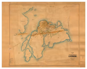 Historisk karta över Käringön, år 1911 (Fri frakt!)