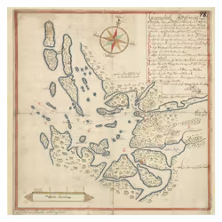 Historisk karta över Strömstads skärgård, år 1668 (Fri frakt!)