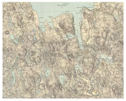 Historisk karta över södra Siljan, år 1936 (Fri frakt!)