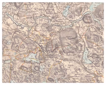 Historisk karta över Stora Skedvi och Säter, år 1898 (Fri frakt!)
