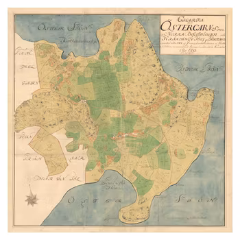 Historisk karta över Östergarn, år 1753