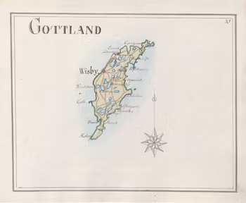 Historisk karta över Gotland, ca. 1800