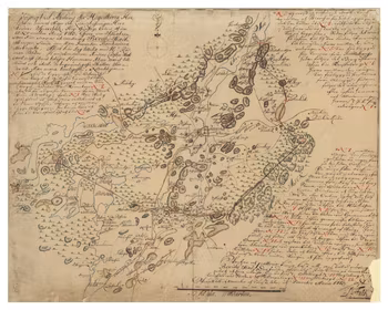 Historisk karta över Borås med omnejd, år 1713