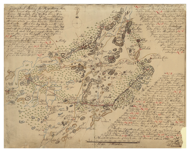 Historisk karta över Borås med omnejd, år 1713