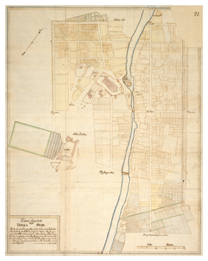 Historisk karta över Uppsala, år 1702