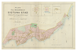 Historisk karta över Sigtuna, år 1862