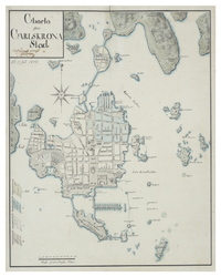 Historisk karta över Karlskrona, år 1806