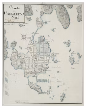Historisk karta över Karlskrona, år 1806