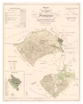 Karta över Strängnäs, år 1857