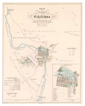 Karta från Eskilstuna, år 1857