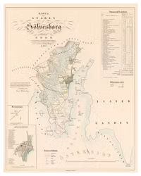 Karta över Sölvesborg, år 1854