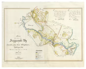 Historisk karta över Friggesund, år 1856 (Fri frakt!)