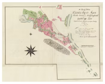 Historisk karta över Kårböle, år 1805 (Fri frakt!)