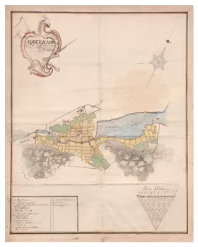 Historisk karta över Söderhamn, år 1770 (Fri frakt!)