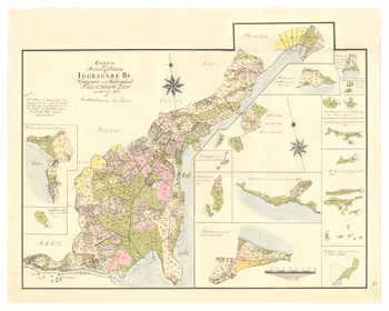 Historisk karta över Iggesund, år 1766 (Fri frakt!)