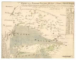 Karta över trakten kring Norrbo, Hälsingland, år 1793