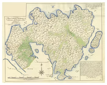 Historisk karta över Hermanö och Gullholmen, år 1813