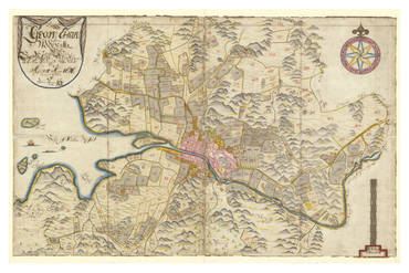 Historisk karta över Uddevalla, år 1696 (Fri frakt!)
