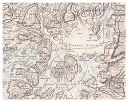 Historisk karta över Halse- och Askeröfjordarna, år 1858 (Fri frakt!)