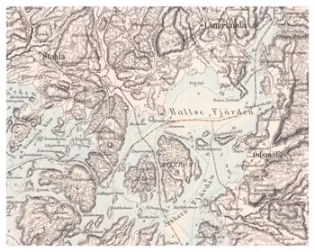 Historisk karta över Halse- och Askeröfjordarna, år 1858 (Fri frakt!)