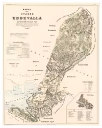 Karta från Uddevalla 1855 (Fri frakt!)