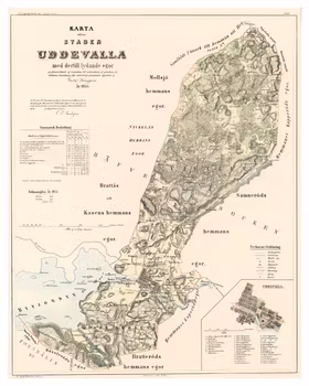 Karta från Uddevalla 1855 (Fri frakt!)