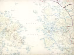 Historisk karta över Kosterfjorden, ca 1900. (Fri frakt!)