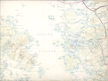 Historisk karta över Kosterfjorden, ca 1900.