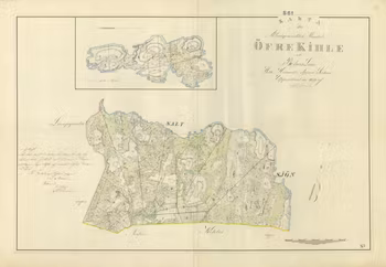 Karta över Övre Kile, Kosteröarna, år 1859.