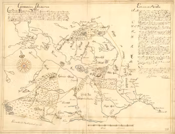 Historisk karta över Ludvika med omnejd, år 1687 (Fri frakt!)