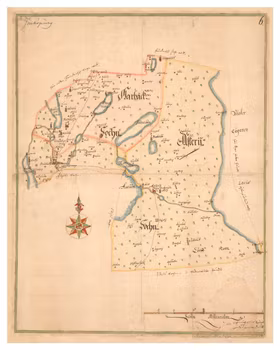Historisk karta över Askeryd socken, år 1650 (Fri frakt!)