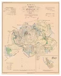 Karta över Eksjö, år 1858