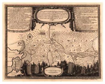 Historisk karta över Vetlanda, 1600-tal