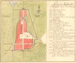 Historisk karta över Eksjö, år 1738-1760 (Fri frakt!)