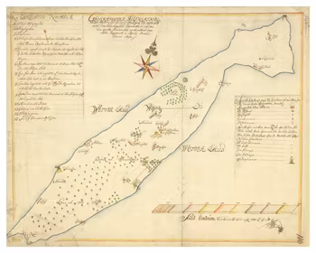 Historisk karta över Visingsö, år 1690 (Fri frakt!)