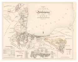 Karta från Jönköping 1855 (Fri frakt!)