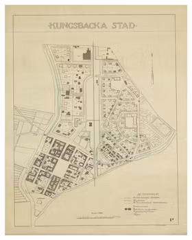 Historisk karta över Kungbacka, år 1912