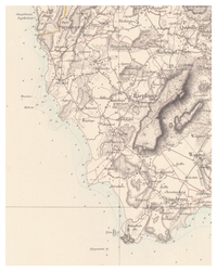 Historisk karta över Haverdal och Harplinge, år 1867