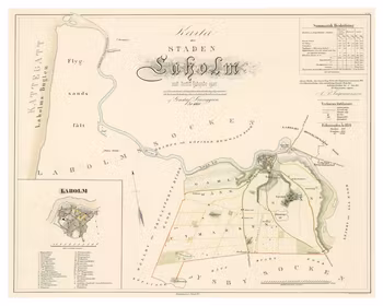 Karta från Laholm, år 1855